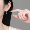 S925 Sterling Silver Full Moissanite Butterfly Earrings with Tassels-0-2