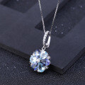 wholesale S925 Silver Fashionable Light Luxury Minimalist Natural Topaz Elegant Pendant Necklace-0-2