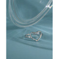 wholesale S925 Sterling Silver Korean Style Ins Versatile Heart-shaped Ring Minimalist and Unique Hollow Out Design for Women-0-1