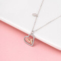 wholesale S925 Sterling Silver Cloud-Pull Jewelry Heart Feet Zircon Necklace Gift Cross-Border Best-Seller Direct from Manufacturer-0-3