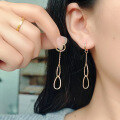 wholesale 925 Silver Plated Teardrop Earrings Japanese Design Dangling Drop Earrings for Layered Wear-0-1