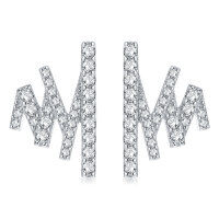 wholesale 925 Sterling Silver Cross-Border Hot-Selling Stud Earrings with Design Sense, European and American Fashion Ear Jewelry, European and American Big Brands Dior-style Earrings, Ins Wholesale-Platinum 925 silver