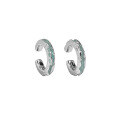 wholesale S925 Sterling Silver Korean Version Ins Minimalist Design Versatile C-Shaped Drip Glaze Texture Ear Clip for Non-Pierced Ears-0-4
