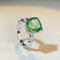 wholesale 925 Silver High Carbon Simulated Emerald Cross Ring for Women, Simple and Fashionable Ins Style Frosted Zirconia Ring Wholesale-0-1