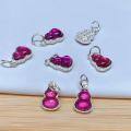 wholesale Sterling silver gold-plated garnet gemstone gourd pendant for DIY bracelet necklace accessory string decoration-0-3