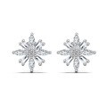 wholesale S925 Sterling Silver Women's Cross Snowflake Stud Earrings Light Luxury Design New Style Earrings for Women-0-5