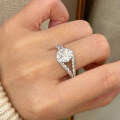 wholesale 925 Silver Zhuo Zhifan Jewelry New 1 Carat Ring Band 65mm Round Diamond Ring for Women Fashion Versatile-0-2