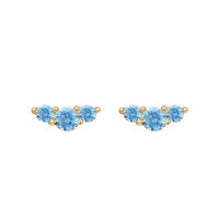 wholesale S925 Sterling Silver Cross-border Piercing Helix Ear Stud Ins Advanced Sense Colored Zircon Flat Back Ear Pin Women-Blue Diamond &gt; Gold - Short (1.0*6m) - Single