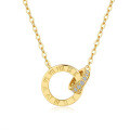 14K Gold Plated 925 Silver Moissanite Roman Numeral Pendant Necklace for Women Cross-border Dropshipping-0-3