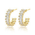 wholesale 925 Sterling Silver Earrings, Light Luxury Personality Studs for Women, Dopamine Square Zircon Ear Accessories, Cross-Border Jewelry Wholesale-0-5