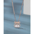 wholesale S925 Sterling Silver Full Diamond Harp Necklace for Women, Small and Exquisite Design, Elegant and Versatile Collarbone Chain, Sweater Pendant with a High-End Feel-0-0