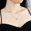 S925 Sterling Silver Princess-Cut Moissanite Full Diamond Square Necklace-0-3