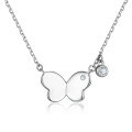 wholesale 925 Sterling Silver Bow Pendant Necklace with 3D Design, European and American Fashion, High-End Women's Collarbone Chain for Wholesale-0-0