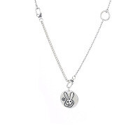 wholesale S925 Sterling Silver Cute Cartoon Playful Little Bunny Necklace Korean Fashion Trendy Hong Kong Style Versatile Jewelry Women-283L/approximately 11.83g 925 silver