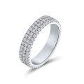 wholesale S925 Sterling Silver 15mm Round Unisex Stacking Ring with High-Carbon Diamonds for Daily Commute New Release by Shipei Jewelry-0-5