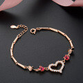 wholesale S925 Silver Zircon Heart Bracelet, Korean Style Fashion Minimalist Ladies Jewelry Wholesale from Source Factory-0-6