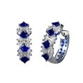 wholesale S925 Sterling Silver Women's Earrings Fashionable Colored Gemstone Artificial Blue Steel Simulated Diamond Stud Earrings Daily Wear Retro Style for Drop Shipping-0-4
