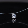 wholesale S925 Sterling Silver Fresh and Sweet Korean Style Elegant Design Single Diamond Two-Prong Necklace Y01548-0-2