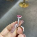 wholesale S925 Silver Classic Oval 3ct 8*10mm Pink Sapphire Ring for Women's Engagement, Live Sale Hot Item-0-1
