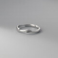 wholesale S925 silver frosted couple ring, Korean-style geometric personality unisex jewelry R00244-0-3
