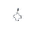 wholesale Silver S990 Hollow Wave Four-Leaf Clover Full Diamond Pendant, Fashionable Minimalist Personality and High-End Jewelry-0-4