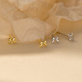wholesale 999 Silver Nalan Fresh Sweet Ins Style Small and Unique Design Cute Mini Bow Earrings M06177-0-2