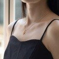 wholesale Gold Plated 925 Silver Minimalist Japanese Style Marine Life White Zircon Pendant Without Chain Women's Geometric Branch Necklace Wholesale-0-1