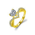 S925 Sterling Silver Heart-Shaped Moissanite Ring, Direct Supplier-0-5