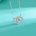 wholesale 925 Sterling Silver Pendant Fashion Unique Jewelry Manufacturer Ready Stock Angel Eye with Moissanite Necklace Collarbone Chain-0-1