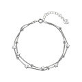 wholesale Sterling Silver Star Bead Bracelet, Fashionable, Sweet, Minimalist, Niche Design, Daily Accessory, Christmas Decoration-0-5