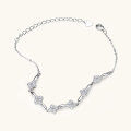 wholesale S925 Silver Exquisite Moissanite Bracelet for Women, Advanced Four-Leaf Clover Bangle, Fashion Versatile Hand Accessory-0-1