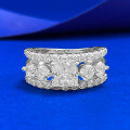 wholesale S925 Silver Moojing Jewelry New 6*6mm Princess-Cut Simulated Diamond Ring-0-0