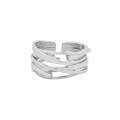 wholesale S925 Sterling Silver JB151 Korean-style Silver Ring with Ins-inspired Small Design, Irregular Multi-layer Wrapped Lines for Women-0-5