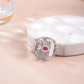 wholesale Metal Material, 5*7mm Oval 1 Carat Lab-Grown Ruby Three-in-One Pendant Watch Brooch Set-0-3