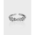 wholesale S925 Sterling Silver Minimalist Versatile Twist Cable Textured Open Adjustable Ring for Women-0-0