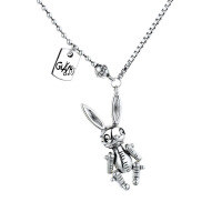 wholesale S925 Sterling Silver New Fashion Mechanical Rabbit Necklace Ins Trendy Hip Hop Street Internet-Famous Women's Pendant-116L/approximately 10.4g 925 silver