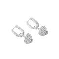 wholesale S925 Sterling Silver EB120 Korean Version INS Niche Design Sense Temperament Versatile Heart-shaped Crystal Inlaid Earrings for Women-0-4
