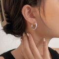 wholesale S925 Sterling Silver Minimalist Hoop Earrings, Women's Light Luxury Earrings, New Korean Dongdaemun Small-Simple Circle Ear Hoop Earrings-0-1