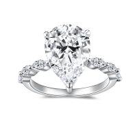 wholesale 18k Gold Plated S925 Silver Classic 9*13mm Marquise Cut Moissanite Ring, Amazon Best Seller-5 carat full Moissanite US size 9 (Hong Kong size 20)