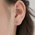 wholesale S925 Sterling Silver Light Luxury Cross-Border Women's Colorful Mushroom Design Creative and High-End Earring Wholesale-0-2