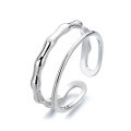 wholesale S925 Sterling Silver Korean-style Minimalist Geometric Irregular Twisted Surface Open Ring for Women-0-4