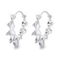 wholesale S925 Sterling Silver Trendy Irregular Spiral Thread Design Ear Clasp, Fashionable Euro-American Sweet-Edgy Style Earrings for Women-0-4