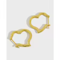 wholesale Metal S925 Sterling Silver, Korean Style, Minimalist Heart Ear Clips for Women-Platinum 925 silver