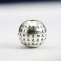 wholesale 925 Sterling Silver Heart Sutra Buddhist Bead Braided Cord Stringing Retro Collectible Bracelet Spacer Beads DIY Jewelry Materials Accessories Silver Jewelry-0-0