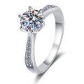 wholesale Sterling Silver D Color Moissanite Ring for Women 1 Carat Classic Six-Prong Tiffany Style Ring Four-Prong Luxe Large Carat Moissanite Ring-0-64