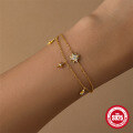 wholesale S925 Sterling Silver Trendy Octagram Diamond Bracelet, an Ins。-0-2
