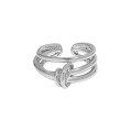 wholesale S925 Sterling Silver Korean Version Ins Minimalist Niche Design Multi-Layer Lines Twisted Knot Ring for Women-0-5
