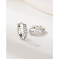 wholesale S925 Sterling Silver Diamond-Studded Hoop Earrings for Women, Luxurious Minimalist Circle Earrings, Small Niche Design Elegant Hoop Ear Clips-0-0