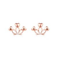 wholesale 14K Rose Gold, 9K Yellow Gold, 18K White Gold AU750 Diamond Earrings Women's Moissanite Ear Studs-Rose Gold 9K-Moissanite
