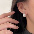 wholesale S925 Sterling Silver Pearl Ear Studs for Women, New Korean Style Ethereal Elegant Versatile Earrings-0-1